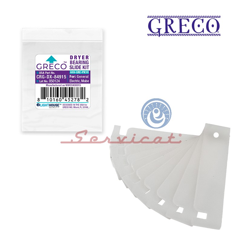 KIT DESLIZADOR 10 UNIDADES GRECO SECADORA MABE - GENERAL ELECTRIC
