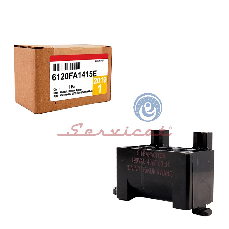 CAPACITOR DE MARCHA 40UF A 190VAC LAVADORA LG